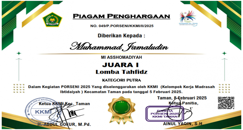 MI ASSHOMADIYAH Borong Juara Lomba PORSENI Tahun 2025