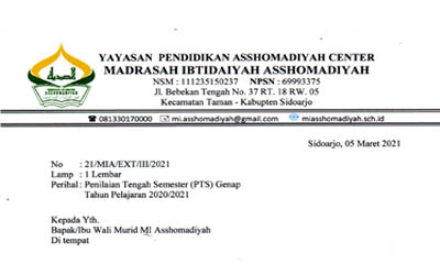 PTS Genap Semester II 2020-2021